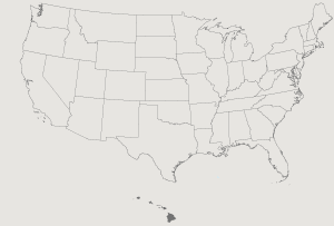 United States Map Highlighting Hawaii