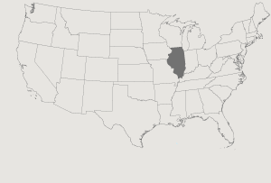 United States Map Highlighting Illinois