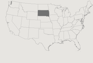 United States Map Highlighting South Dakota
