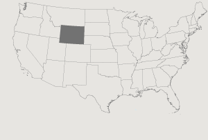 United States Map Highlighting Wyoming